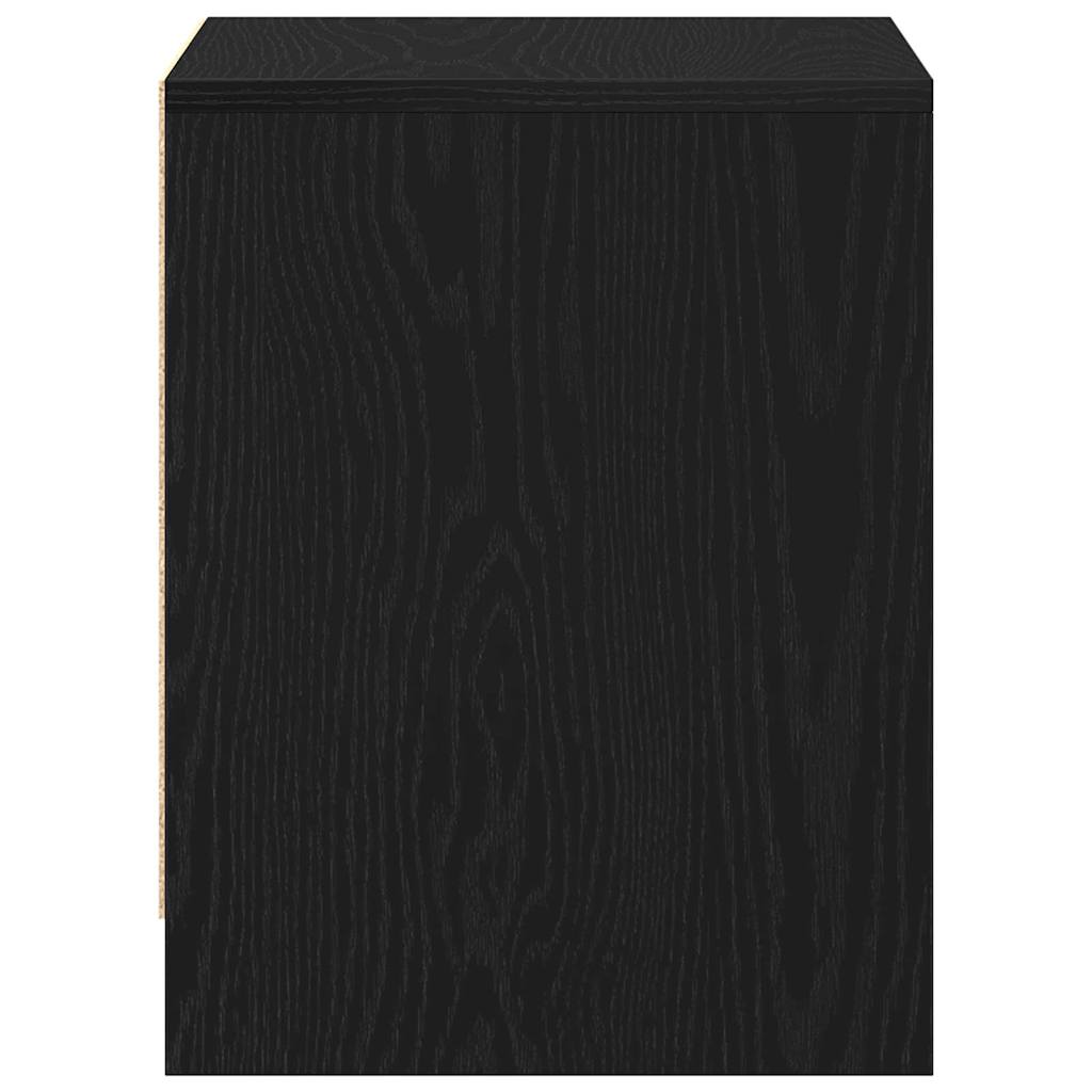 Bedside Cabinet Black oak 45 x 34 x 44.5 cm Engineered wood