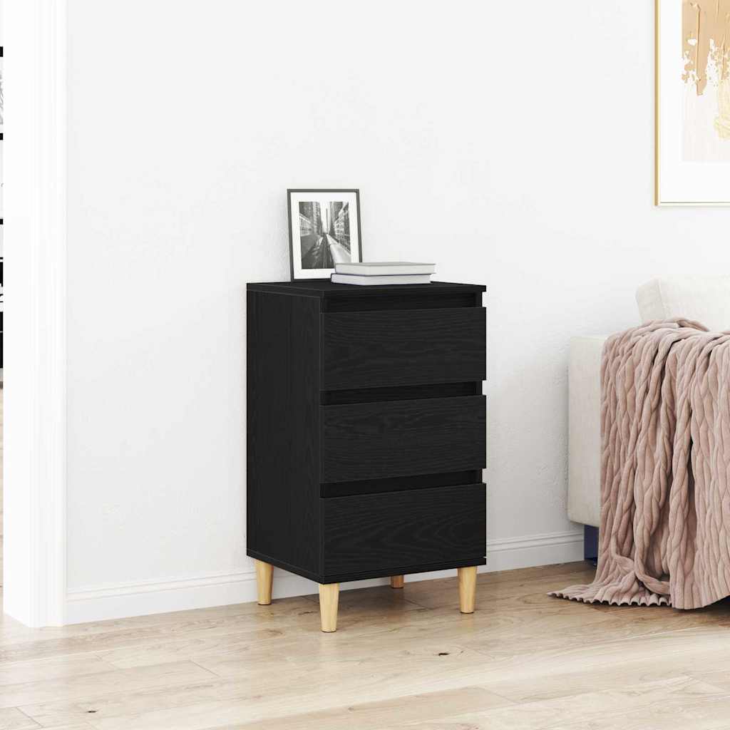 Bedside Cabinet Black oak 40 x 35 x 70 cm Engineered wood