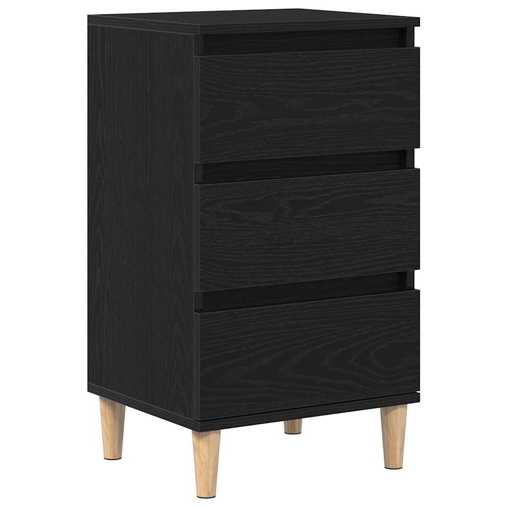 Bedside Cabinet Black oak 40 x 35 x 70 cm Engineered wood
