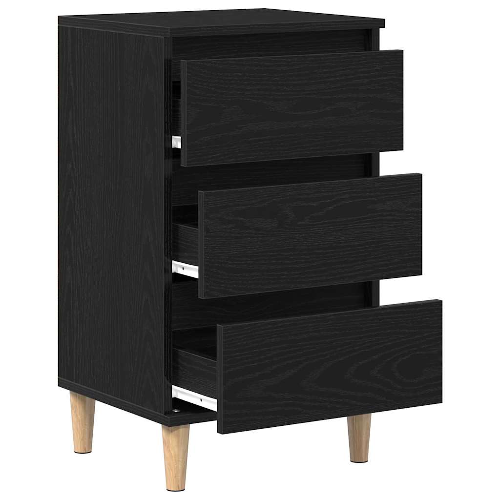 Bedside Cabinet Black oak 40 x 35 x 70 cm Engineered wood