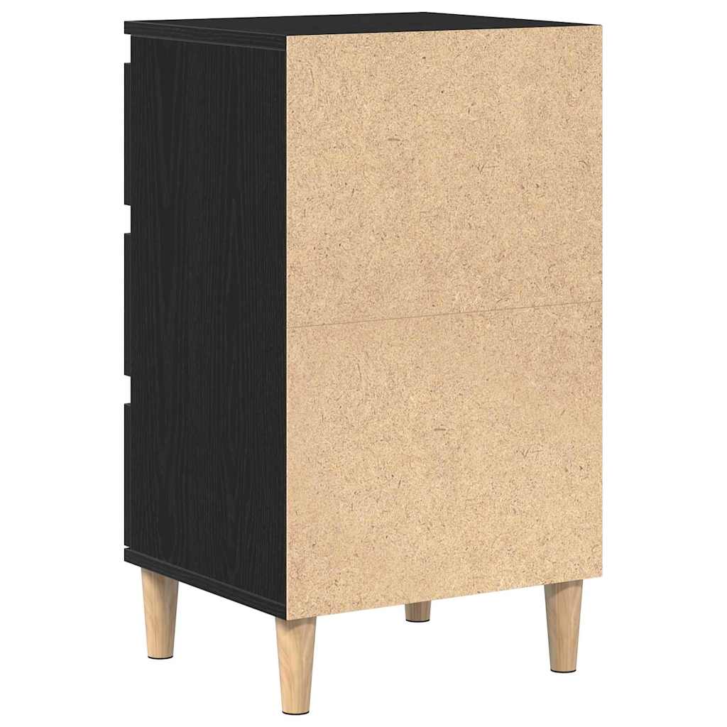 Bedside Cabinet Black oak 40 x 35 x 70 cm Engineered wood