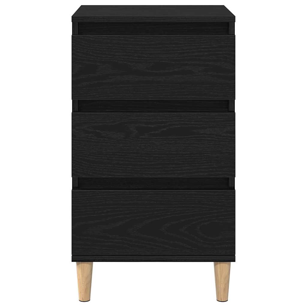 Bedside Cabinet Black oak 40 x 35 x 70 cm Engineered wood