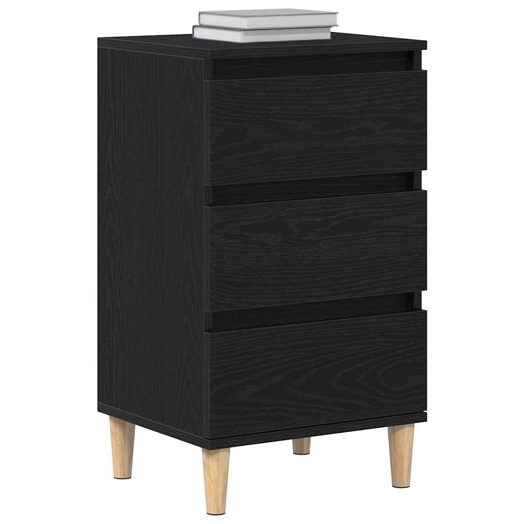 Bedside Cabinet Black oak 40 x 35 x 70 cm Engineered wood