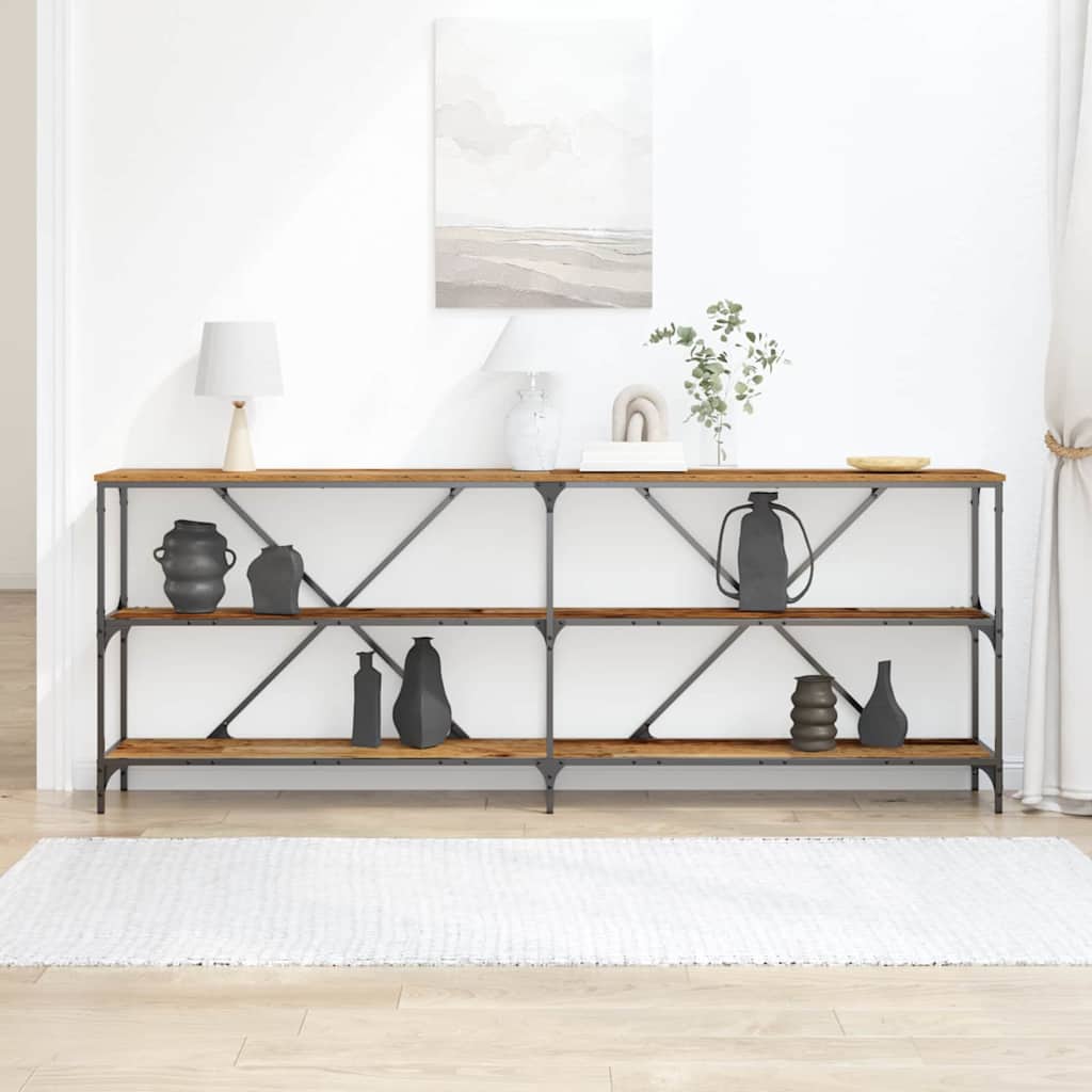 Console Table with Shelf Other Old Wood 200 x 30 x 75 cm