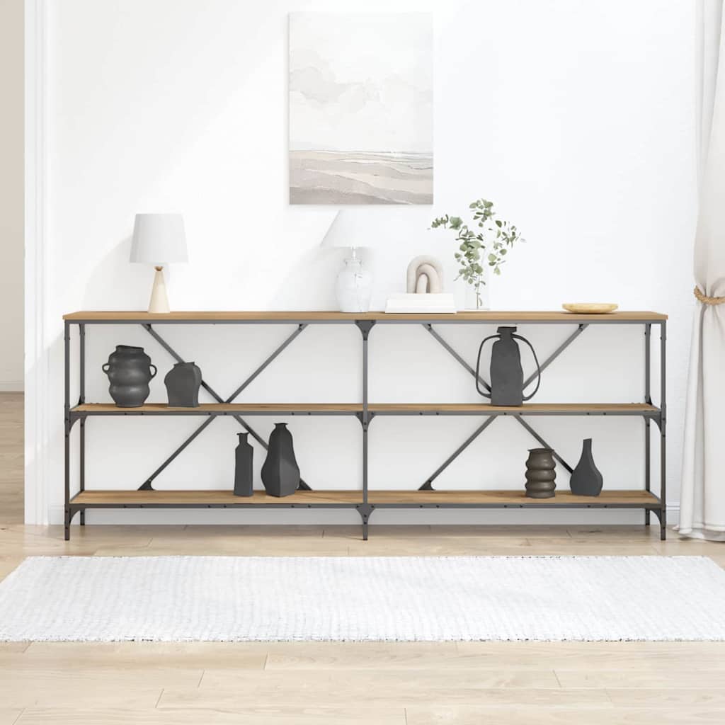 Console Table with Shelf Other Artisan oak 200 x 30 x 75 cm