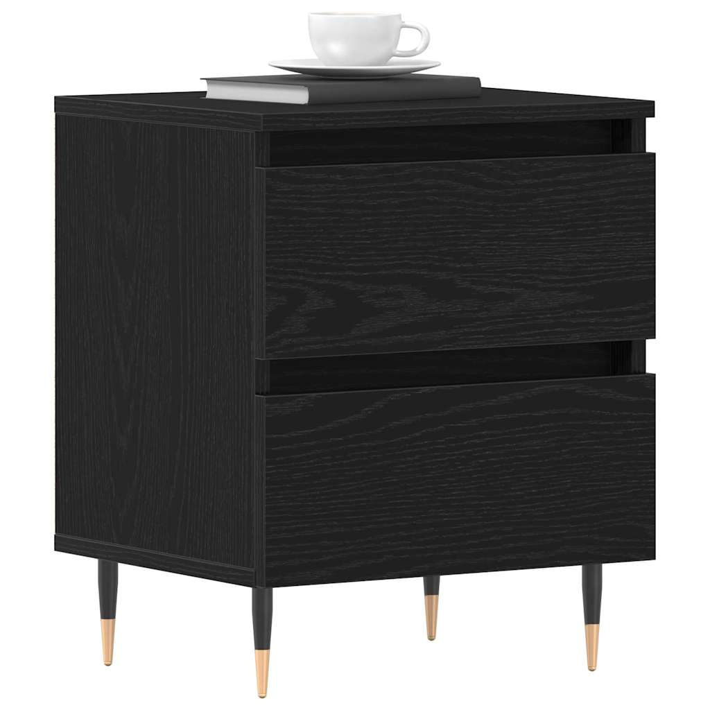 Bedside Cabinet Black oak 40 x 35 x 50 cm Engineered wood