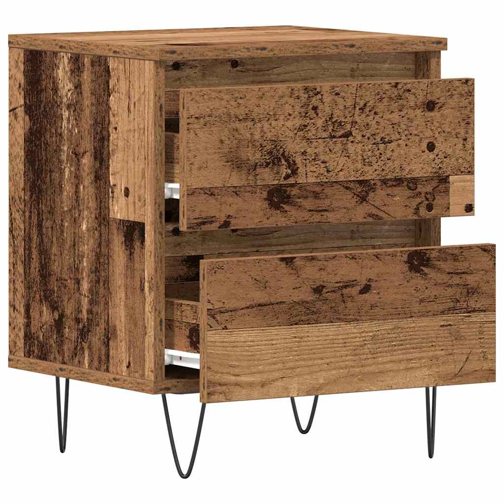 Bedside Cabinet 2 pcs Old wood 40 x 35 x 50 cm Engineered wood