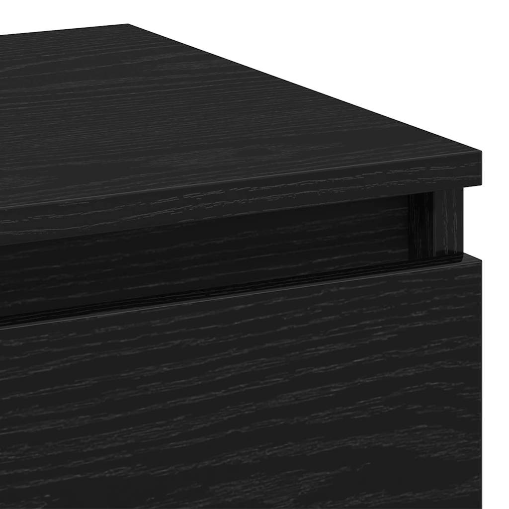 Bedside Cabinet Black oak 40 x 35 x 50 cm Engineered wood