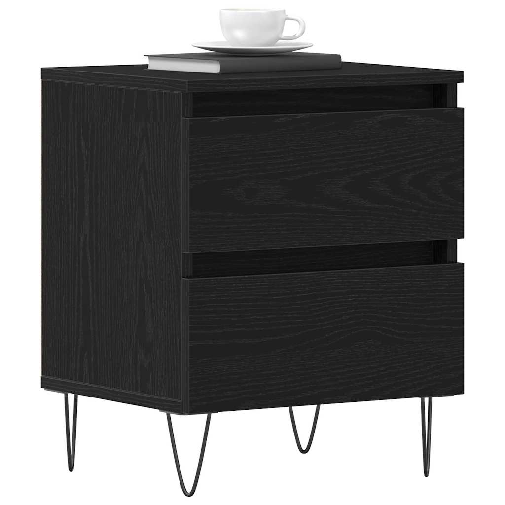 Bedside Cabinet Black oak 40 x 35 x 50 cm Engineered wood