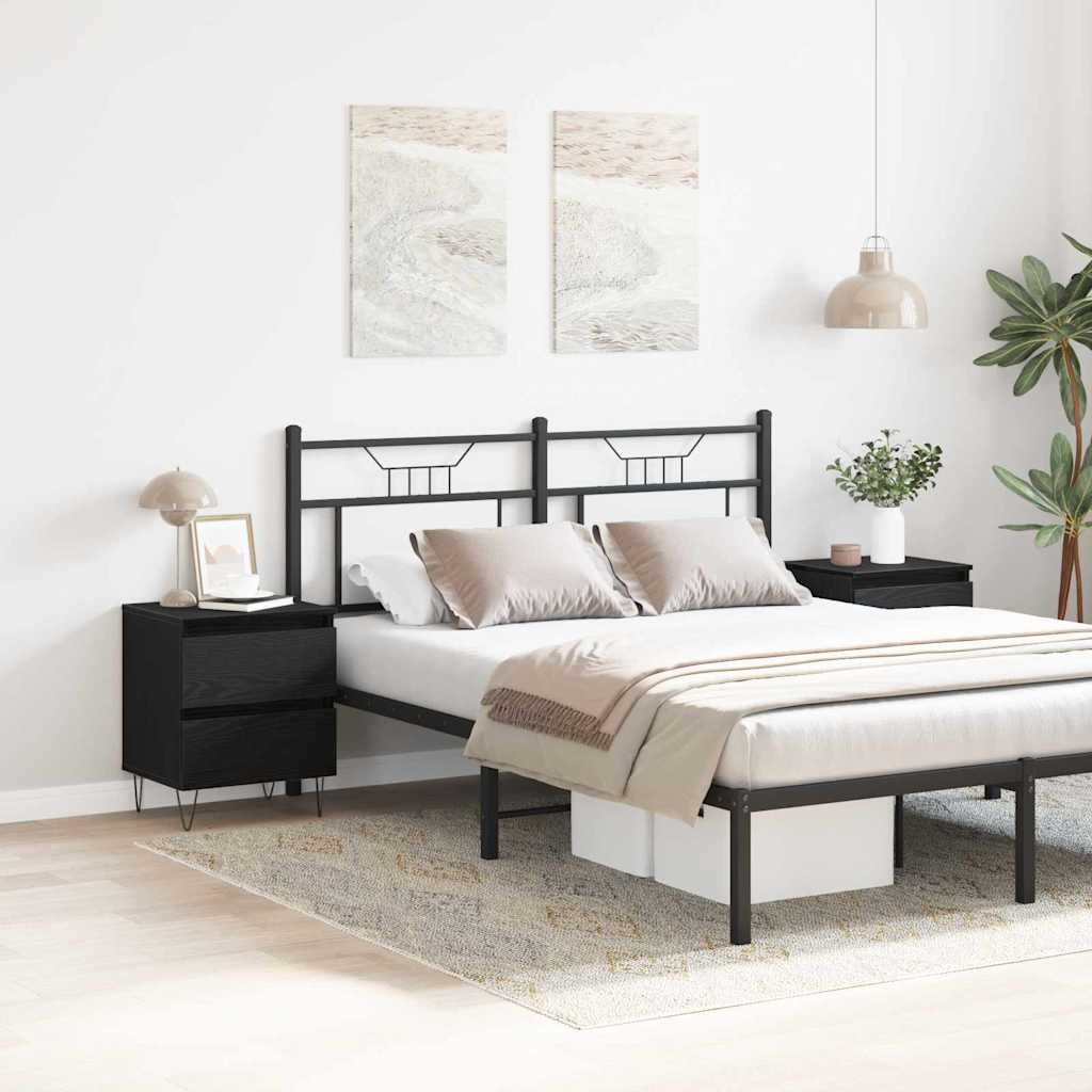 Bedside Cabinet 2 pcs Black oak 40 x 35 x 50 cm Engineered wood