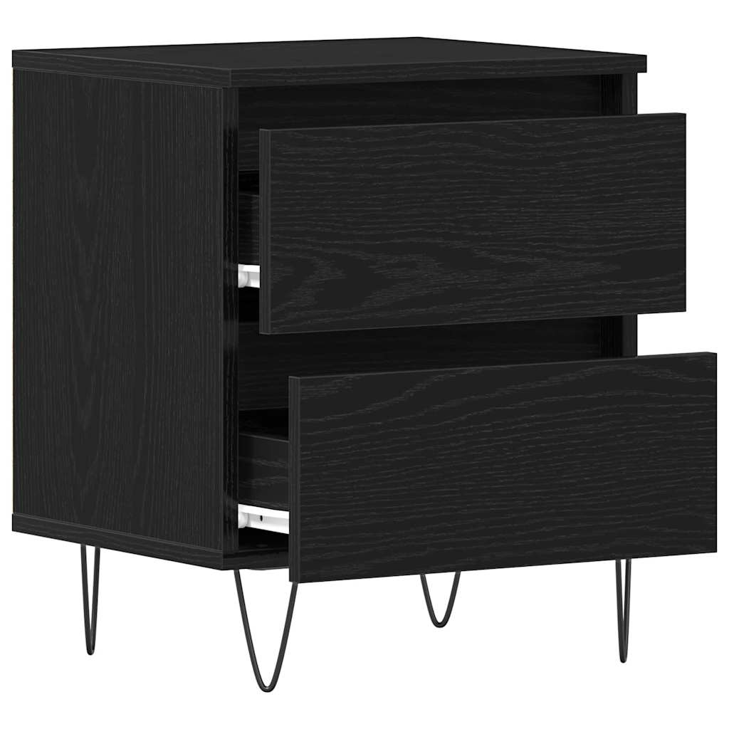Bedside Cabinet 2 pcs Black oak 40 x 35 x 50 cm Engineered wood