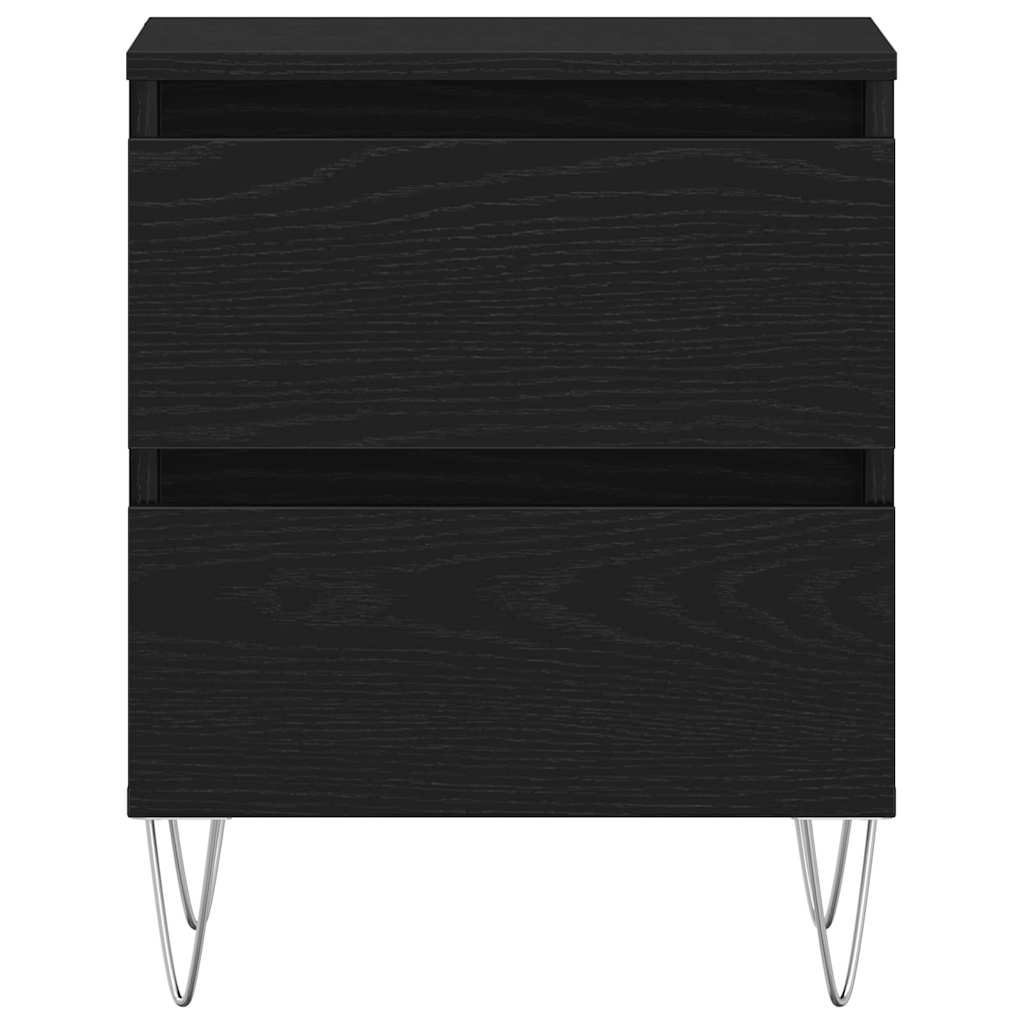 Bedside Cabinet 2 pcs Black oak 40 x 35 x 50 cm Engineered wood