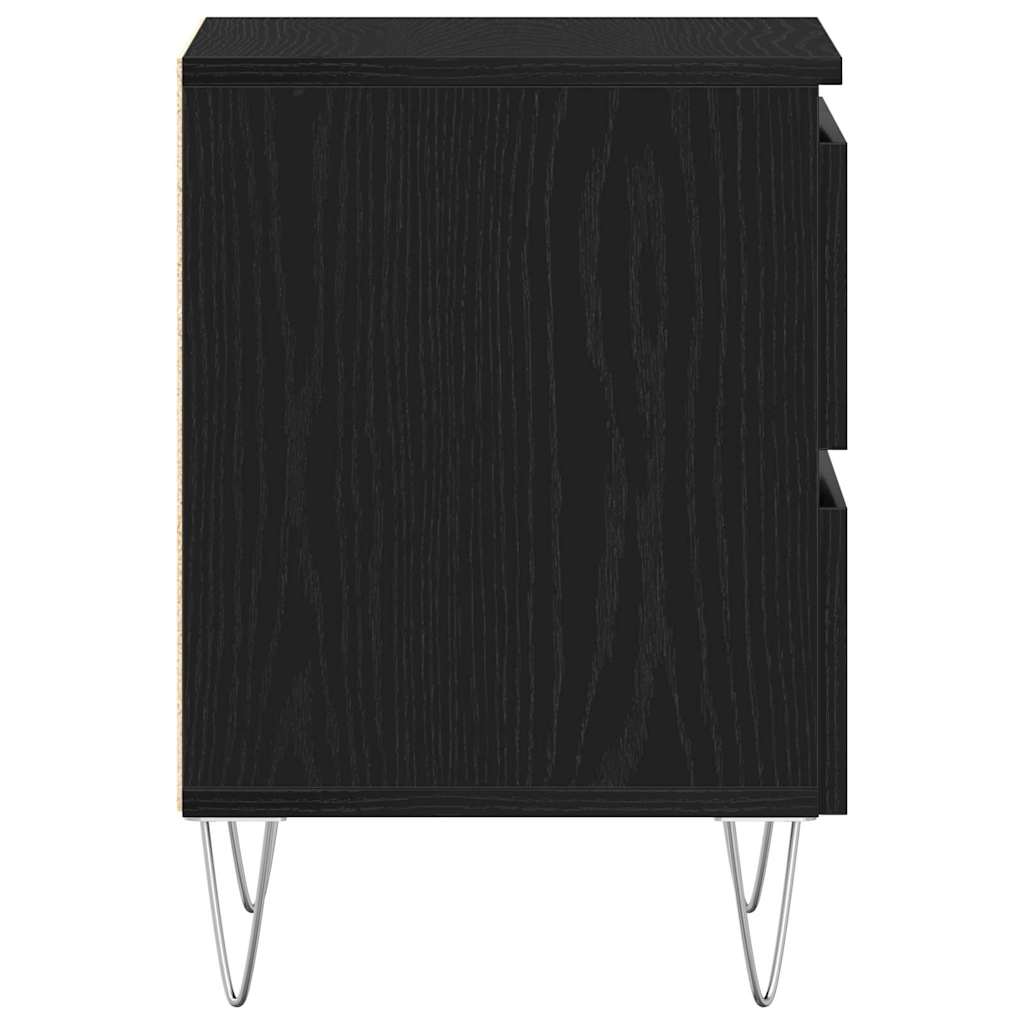 Bedside Cabinet 2 pcs Black oak 40 x 35 x 50 cm Engineered wood