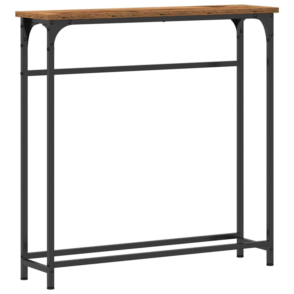 Console Table with Shelf Old Wood 75 x 19.5 x 75 cm