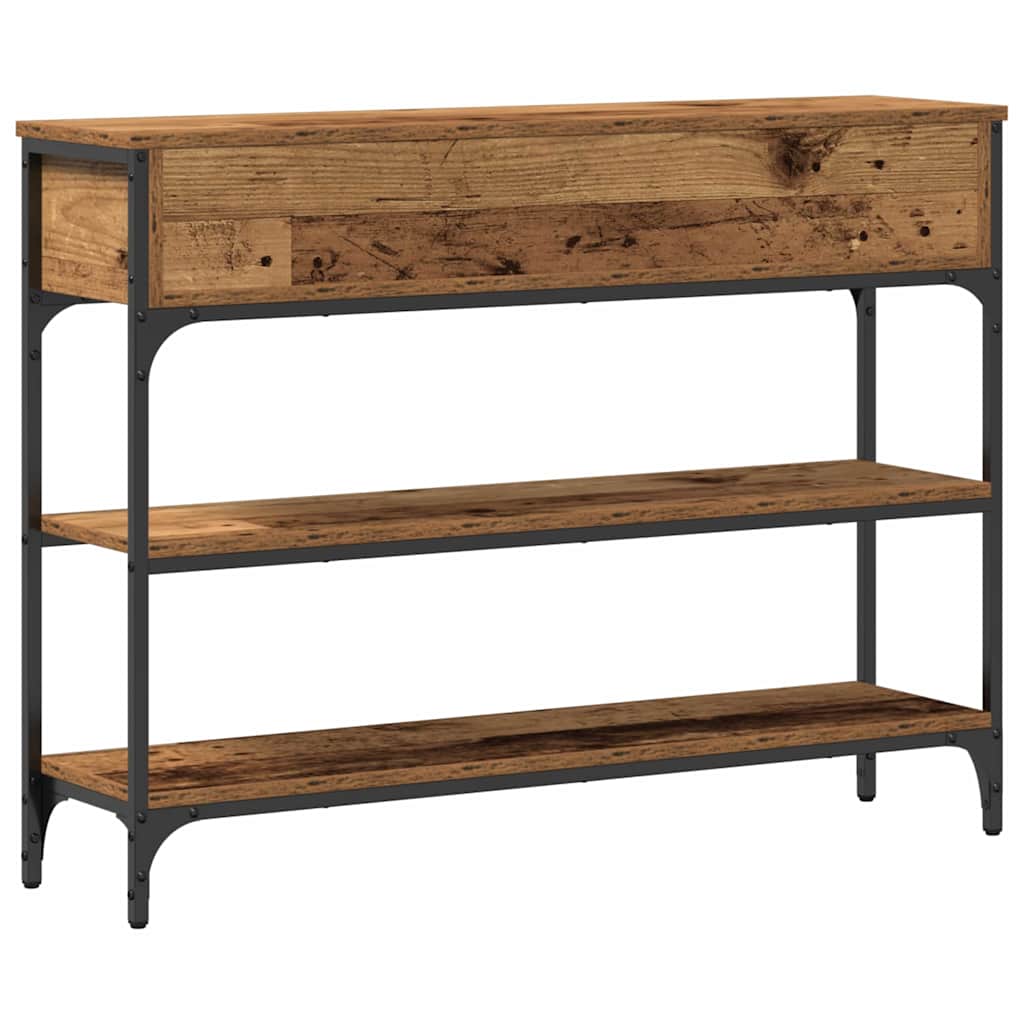 Console Table with Drawer with Shelf Old wood 100 x 25 x 75 cm