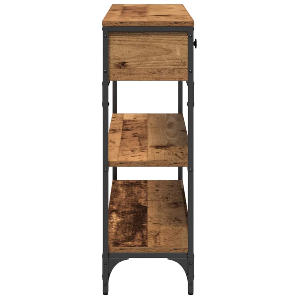 Console Table with Drawer with Shelf Old wood 100 x 25 x 75 cm