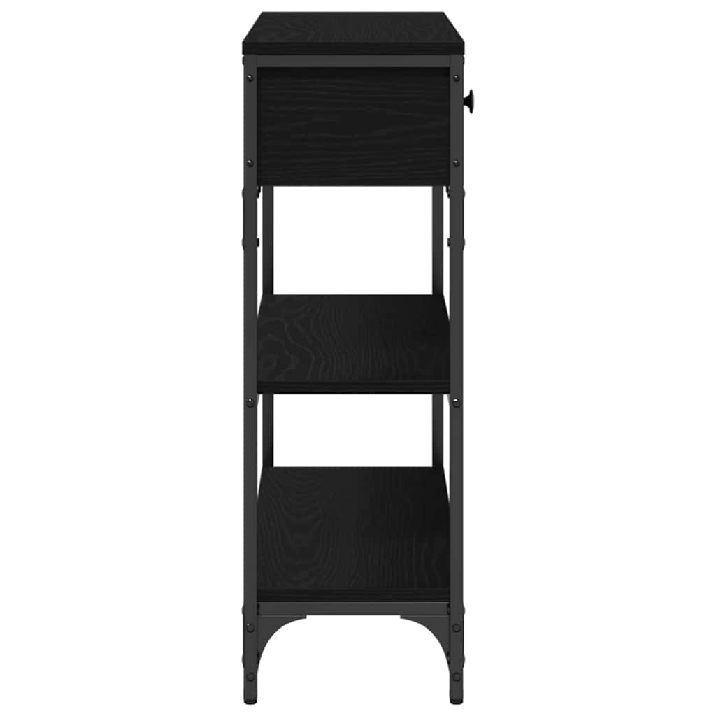 Console Table with Drawer Black oak 72.5 x 25 x 75 cm