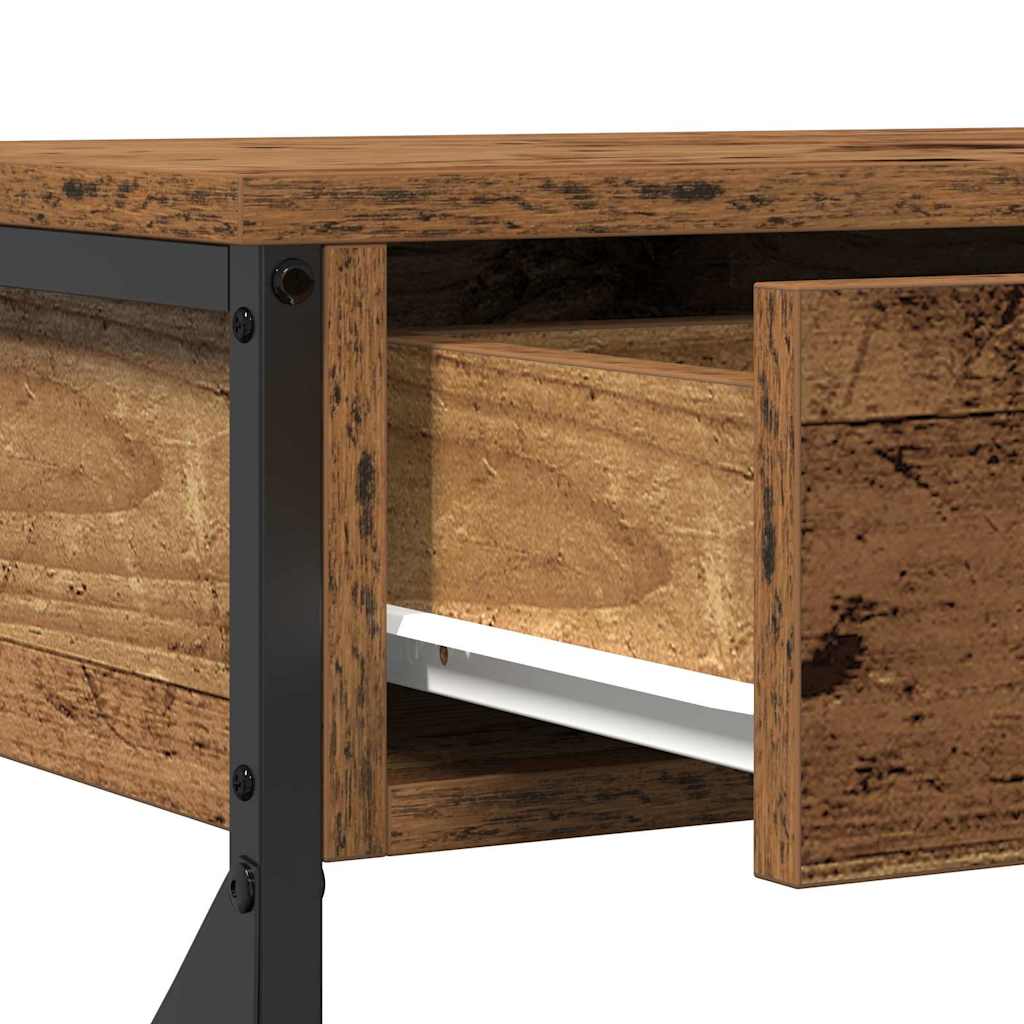 Console Table with Drawer with Shelf Old wood 100 x 28 x 75 cm