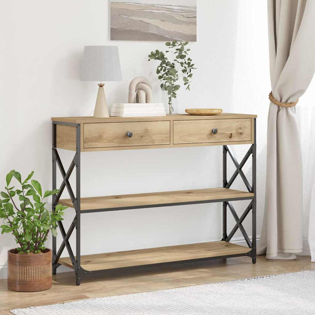 Console Table with Drawer Artisan oak 100 x 28 x 75 cm