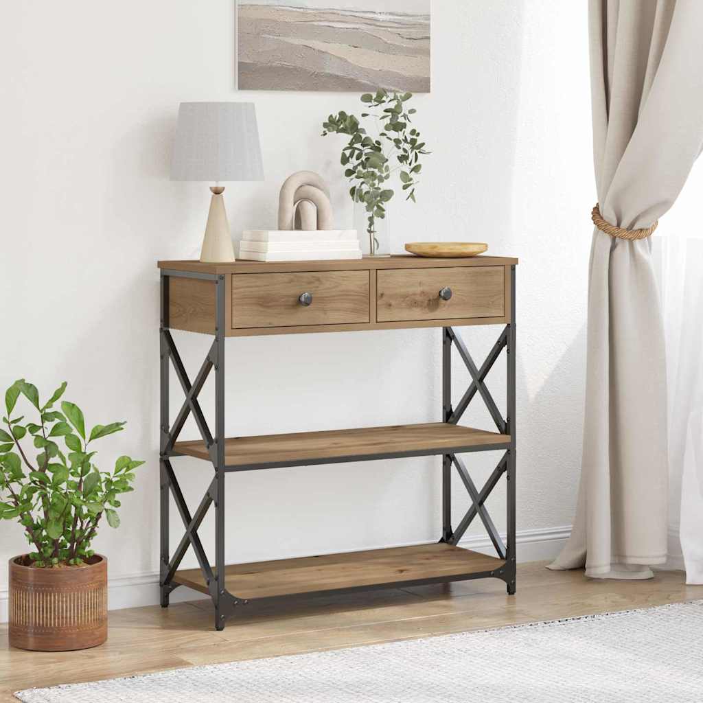 Console Table with Drawer Artisan oak 75 x 28 x 75 cm