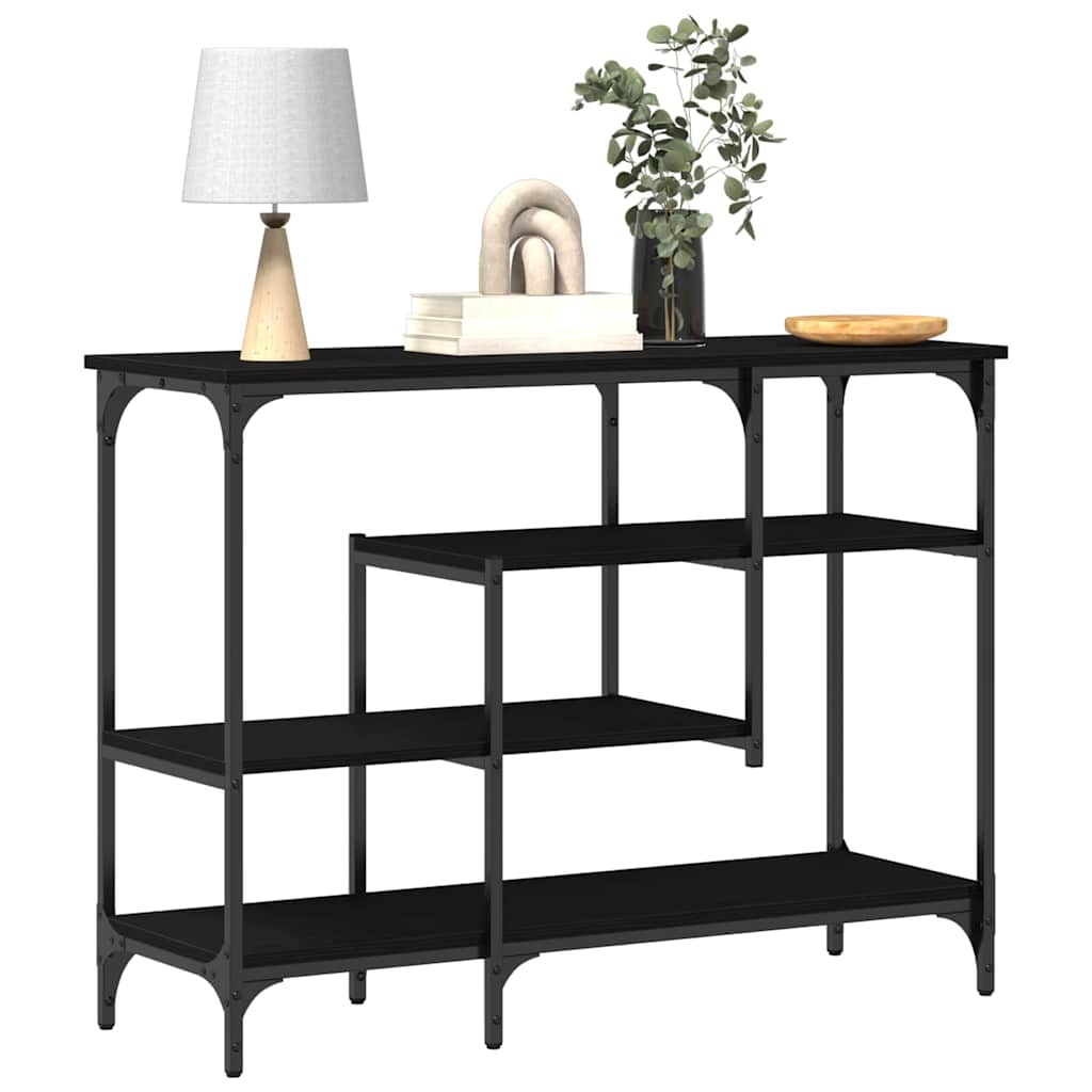 Console Table with Shelf Black oak 100 x 35 x 75 cm