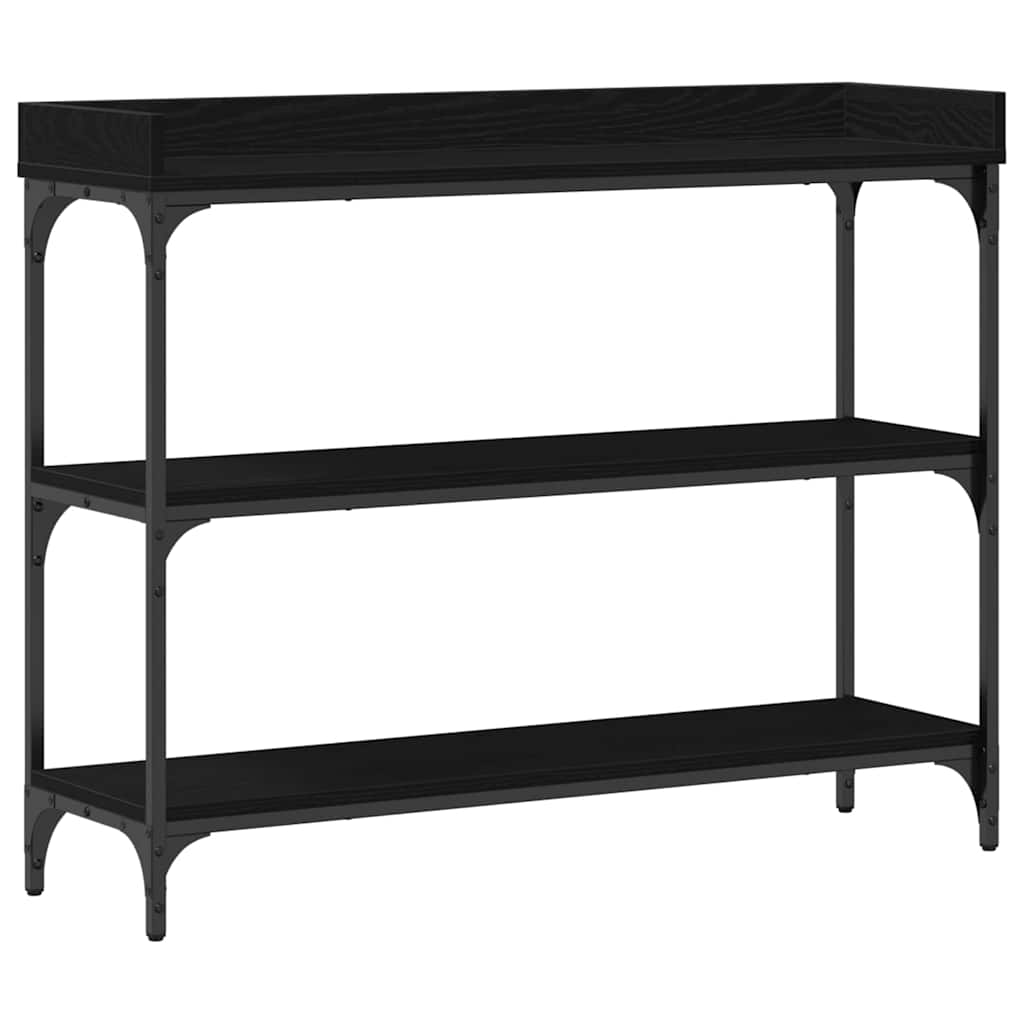 Console Table with Shelf Black oak 100 x 30 x 80 cm