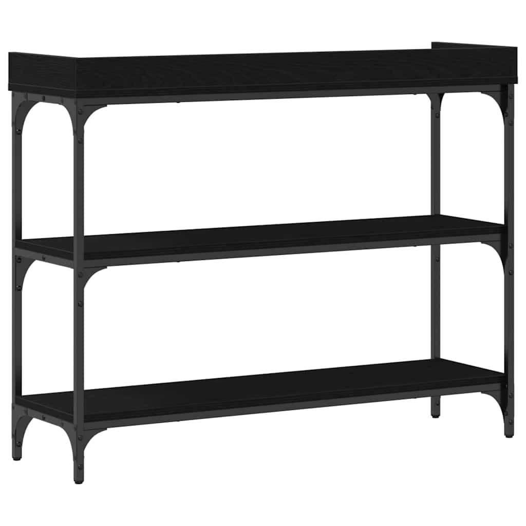 Console Table with Shelf Black oak 100 x 30 x 80 cm