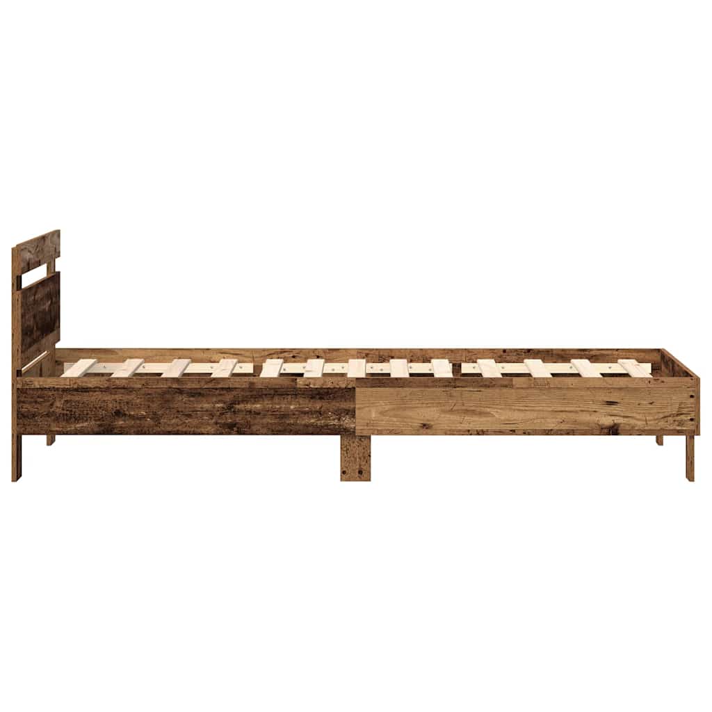 Bed Frame with Headboard Old wood 100 x 200 cm Engineered wood