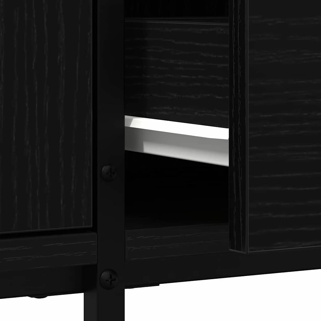 TV Cabinet Black oak 200 x 25 x 44 cm Engineered wood