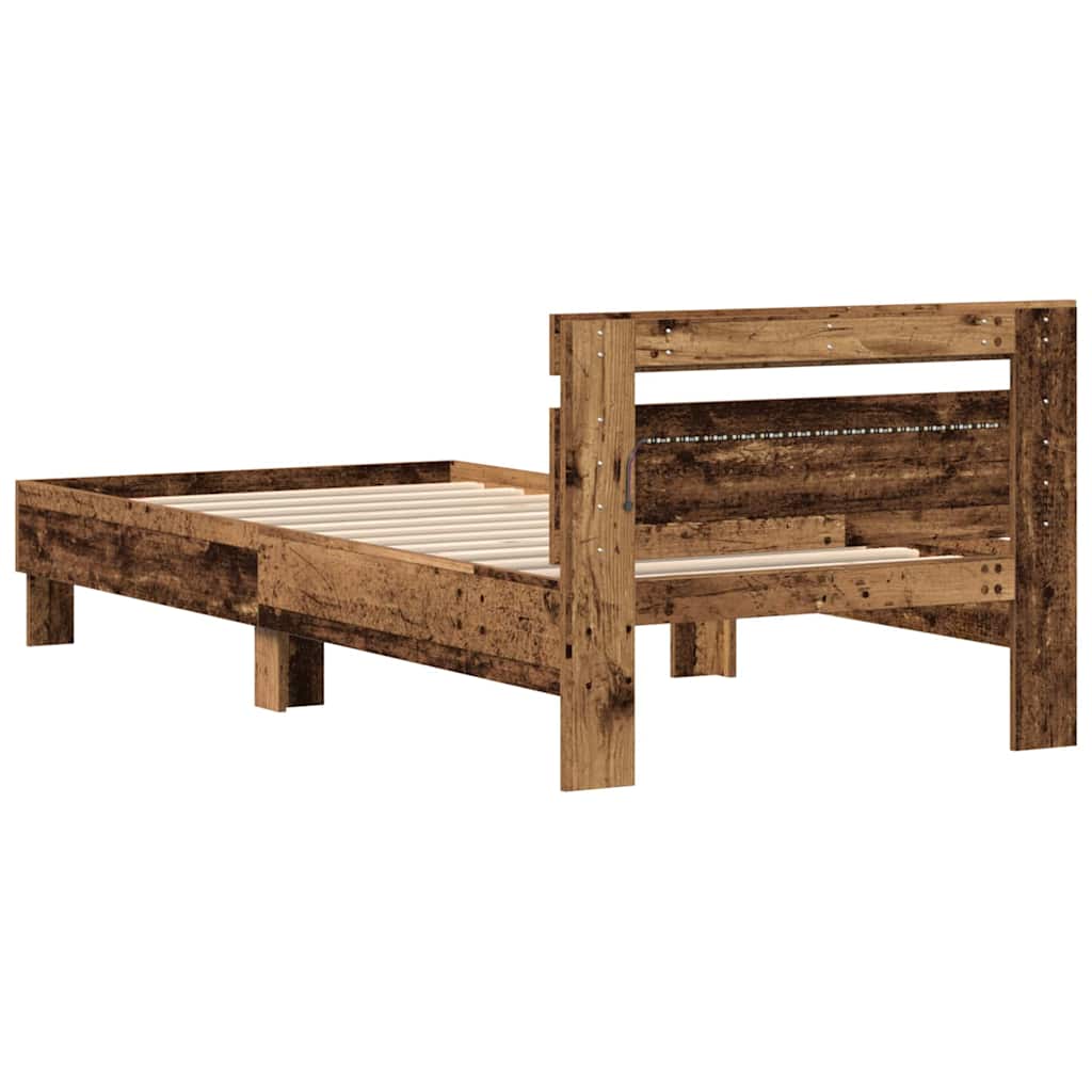 Bed Frame Old wood 90 x 190 cm Engineered wood