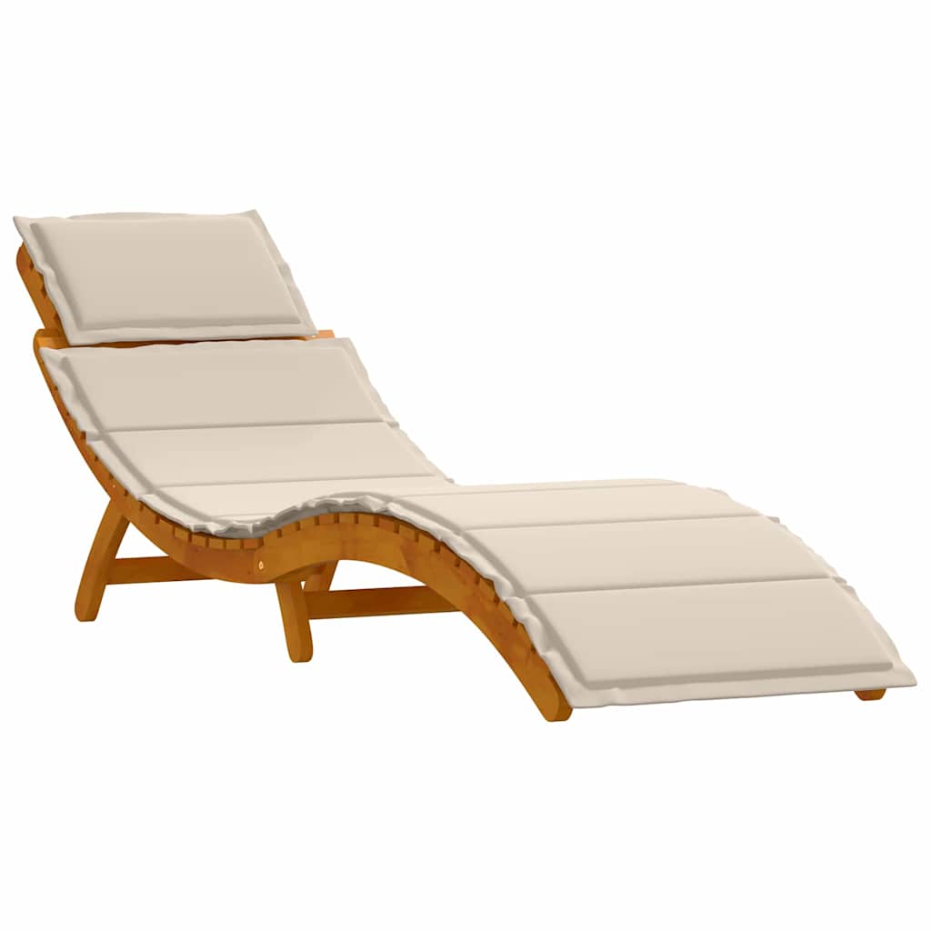 Sun lounger 2 pcs White 184 x 55 x 64cm Solid Acacia wood