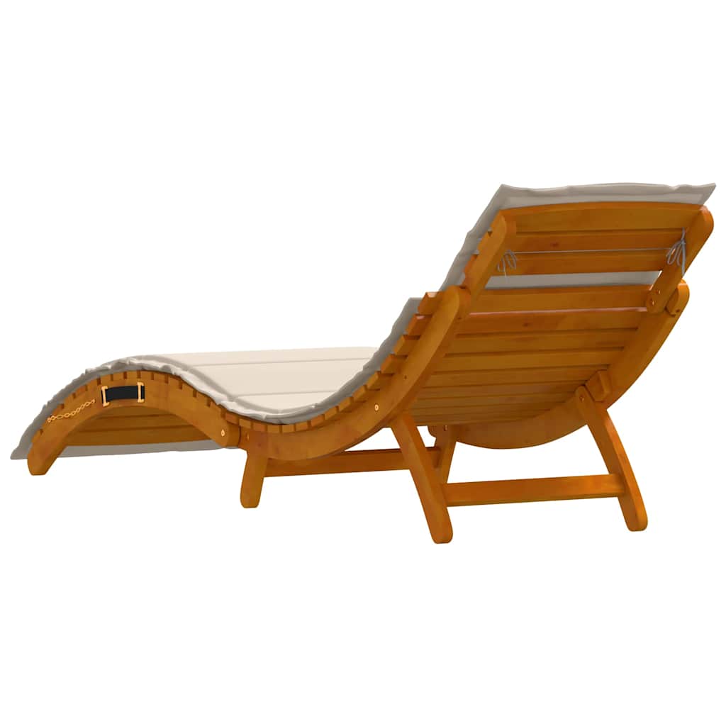 Sun lounger 2 pcs White 184 x 55 x 64cm Solid Acacia wood