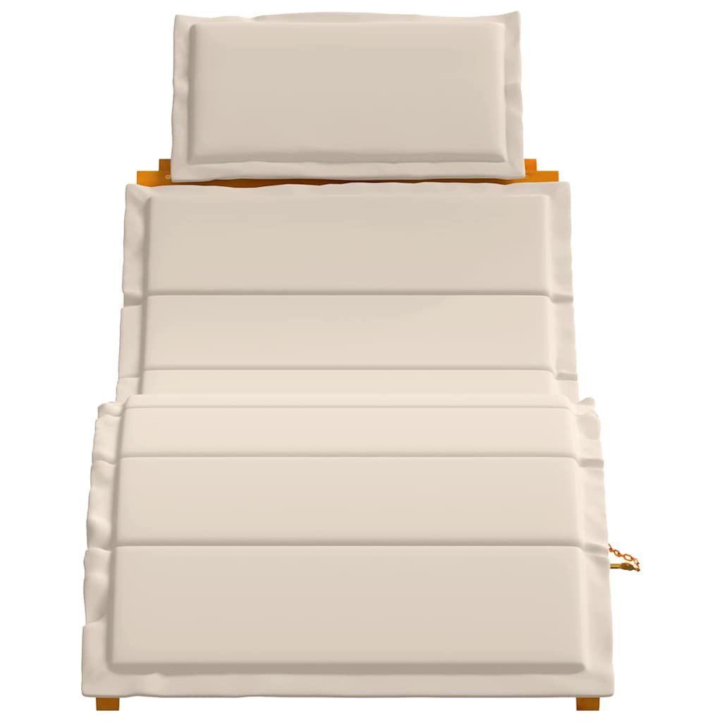 Sun lounger 2 pcs White 184 x 55 x 64cm Solid Acacia wood