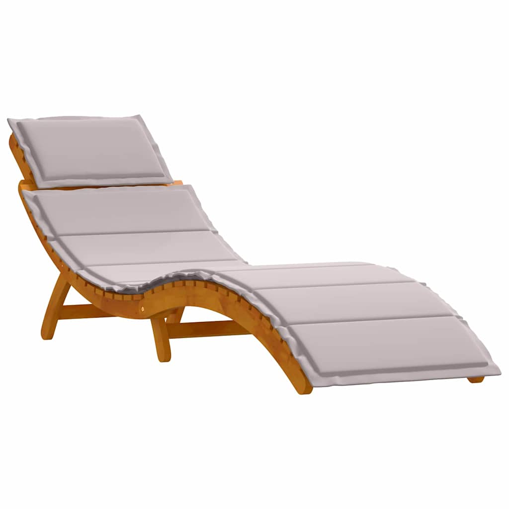 Sun lounger 2 pcs Taupe 184 x 55 x 64cm Solid Acacia wood