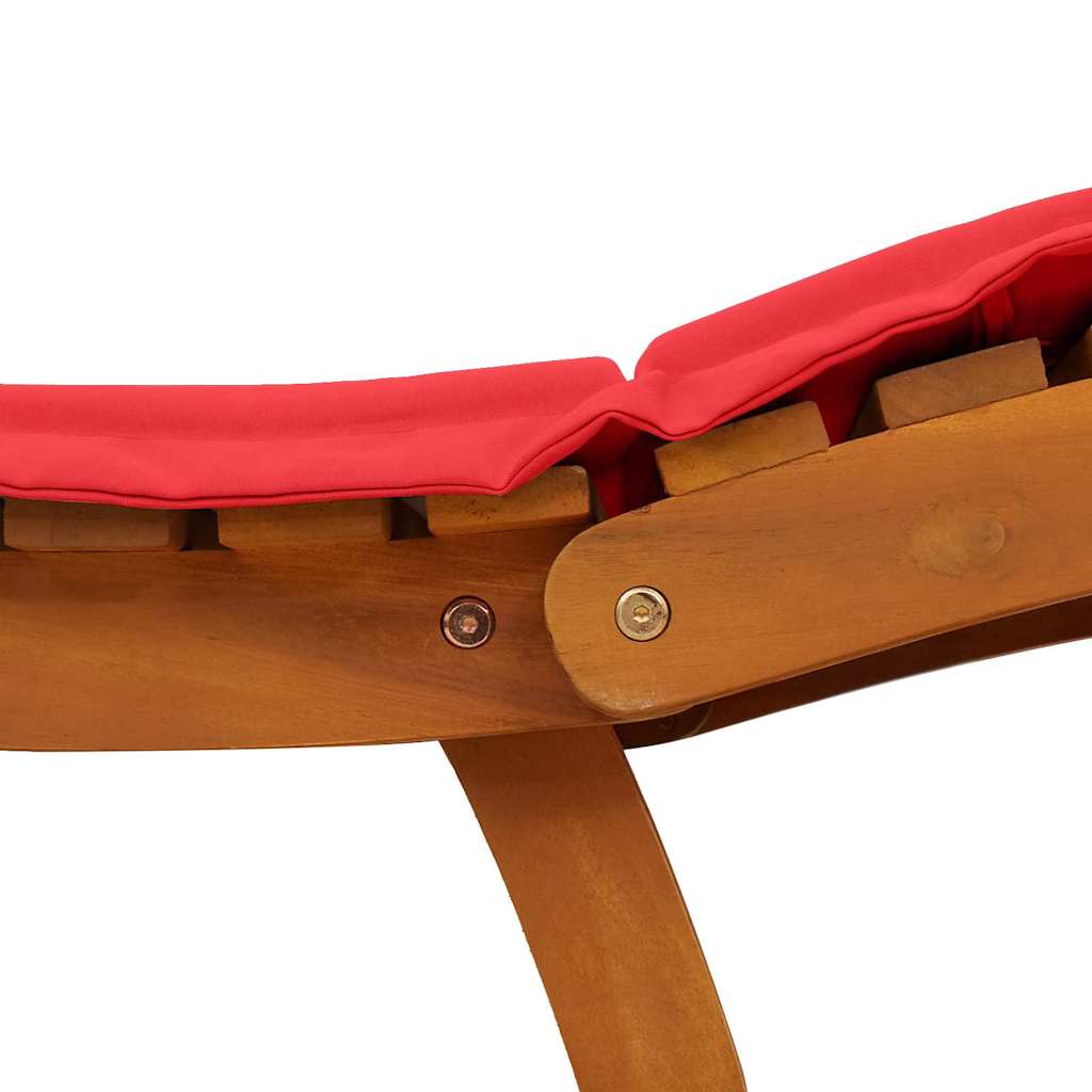 Sun lounger 2 pcs Red 184 x 55 x 64cm Solid Acacia wood