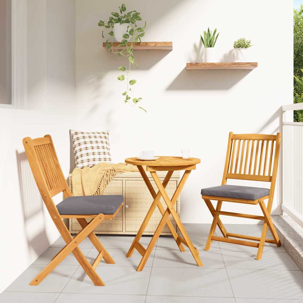 Garden Bistro Set 3 pcs Brown Solid acacia wood