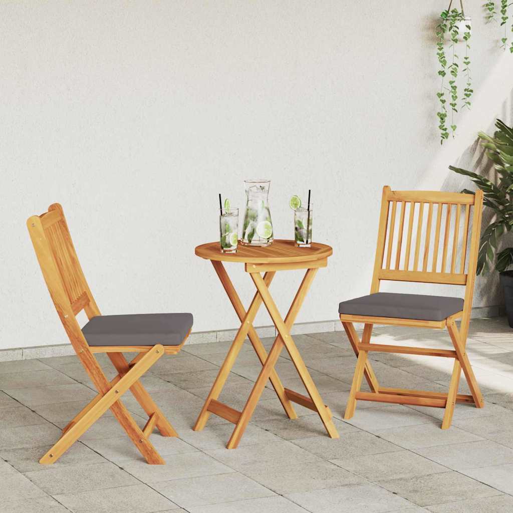Garden Bistro Set 3 pcs Brown Solid acacia wood