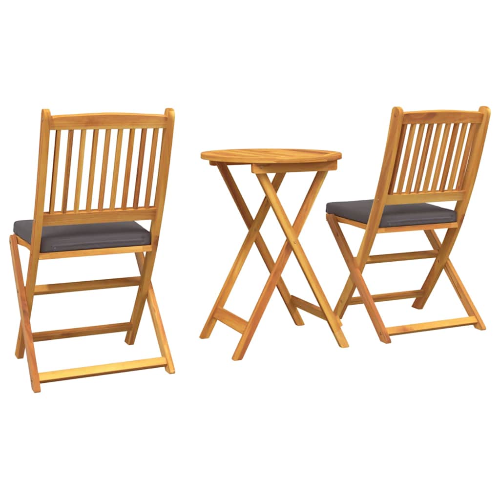 Garden Bistro Set 3 pcs Brown Solid acacia wood