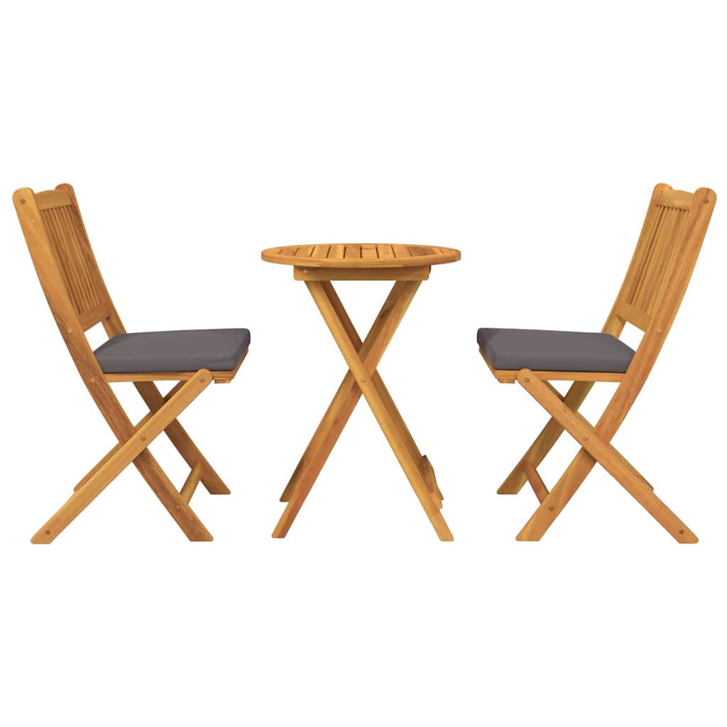 Garden Bistro Set 3 pcs Brown Solid acacia wood