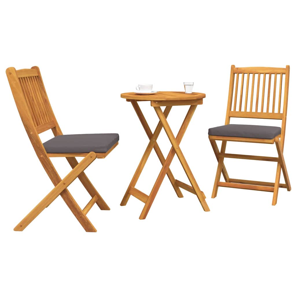 Garden Bistro Set 3 pcs Brown Solid acacia wood