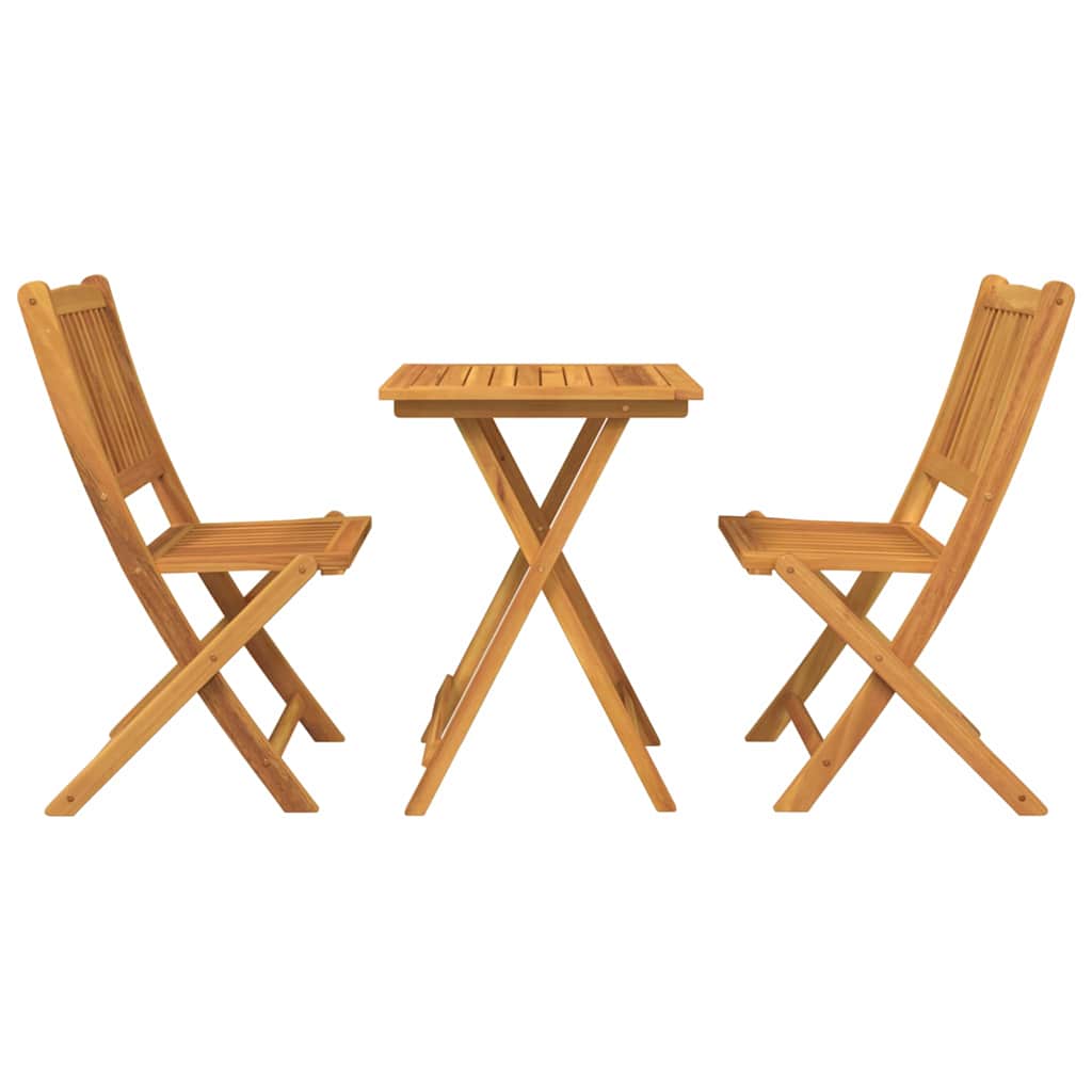 Garden Bistro Set 3 pcs Brown Solid acacia wood