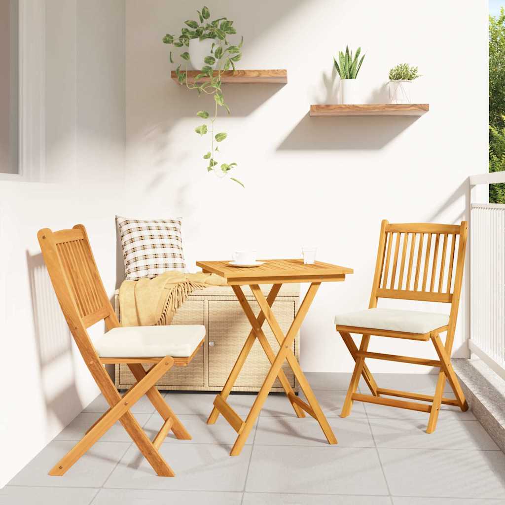 Garden Bistro Set 3 pcs Brown Solid acacia wood