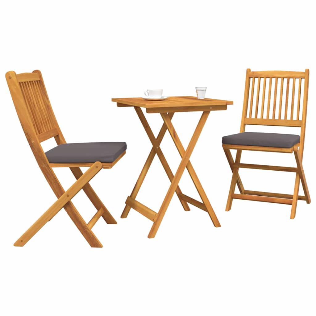 Garden Bistro Set 3 pcs Brown Solid acacia wood
