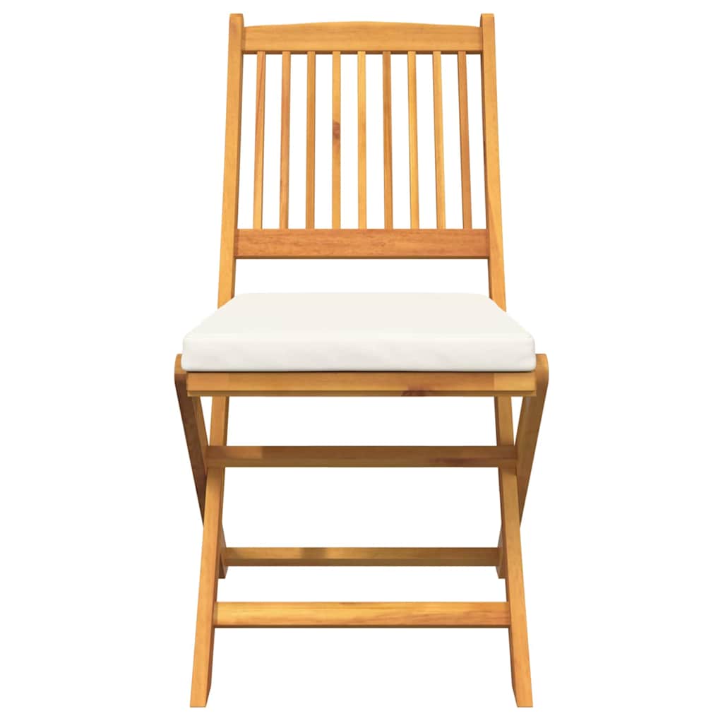 Folding Chair 2 pcs White 49 x 57.5 x 92cm Solid Acacia wood