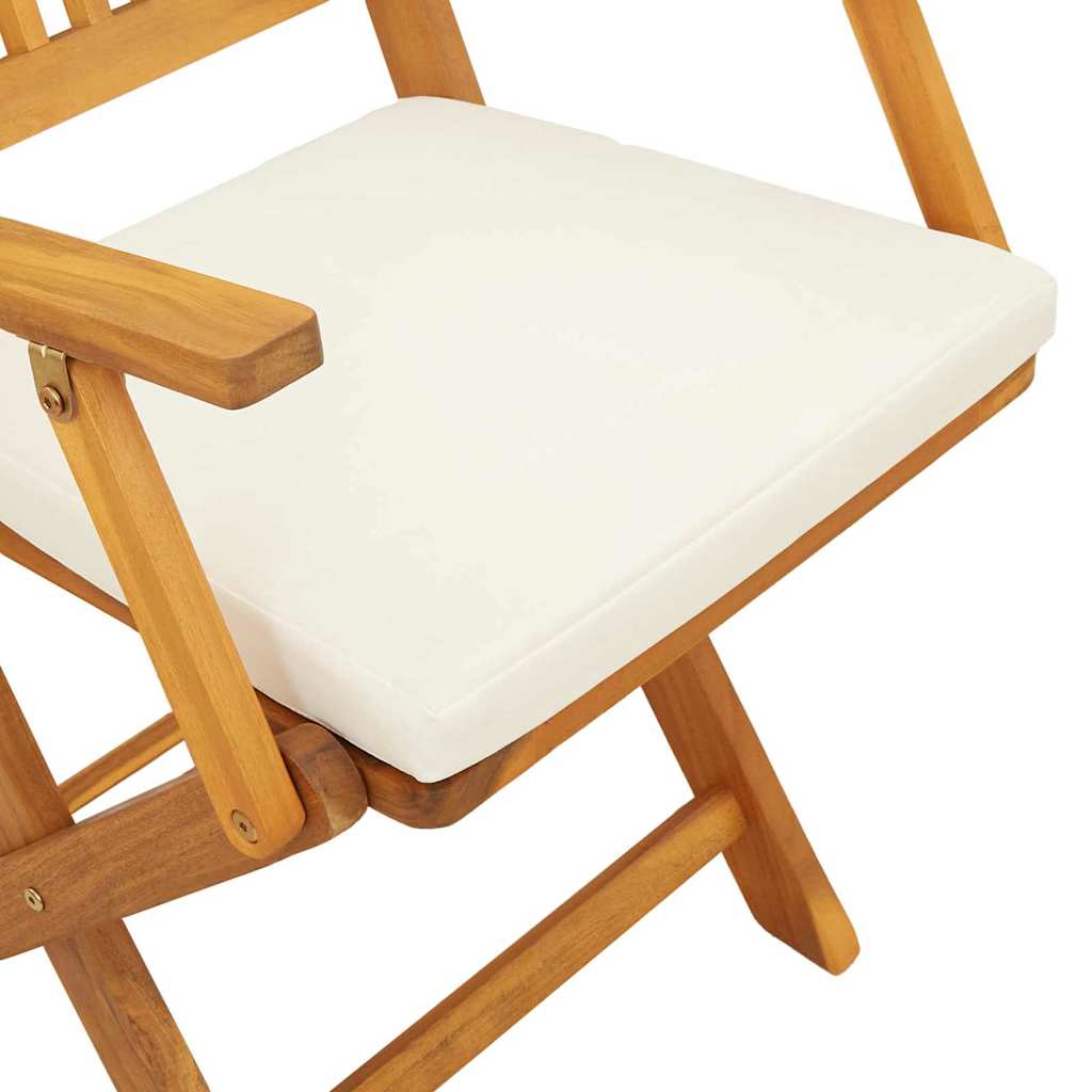 Folding Chair 2 pcs White 49 x 57.5 x 92cm Solid Acacia wood