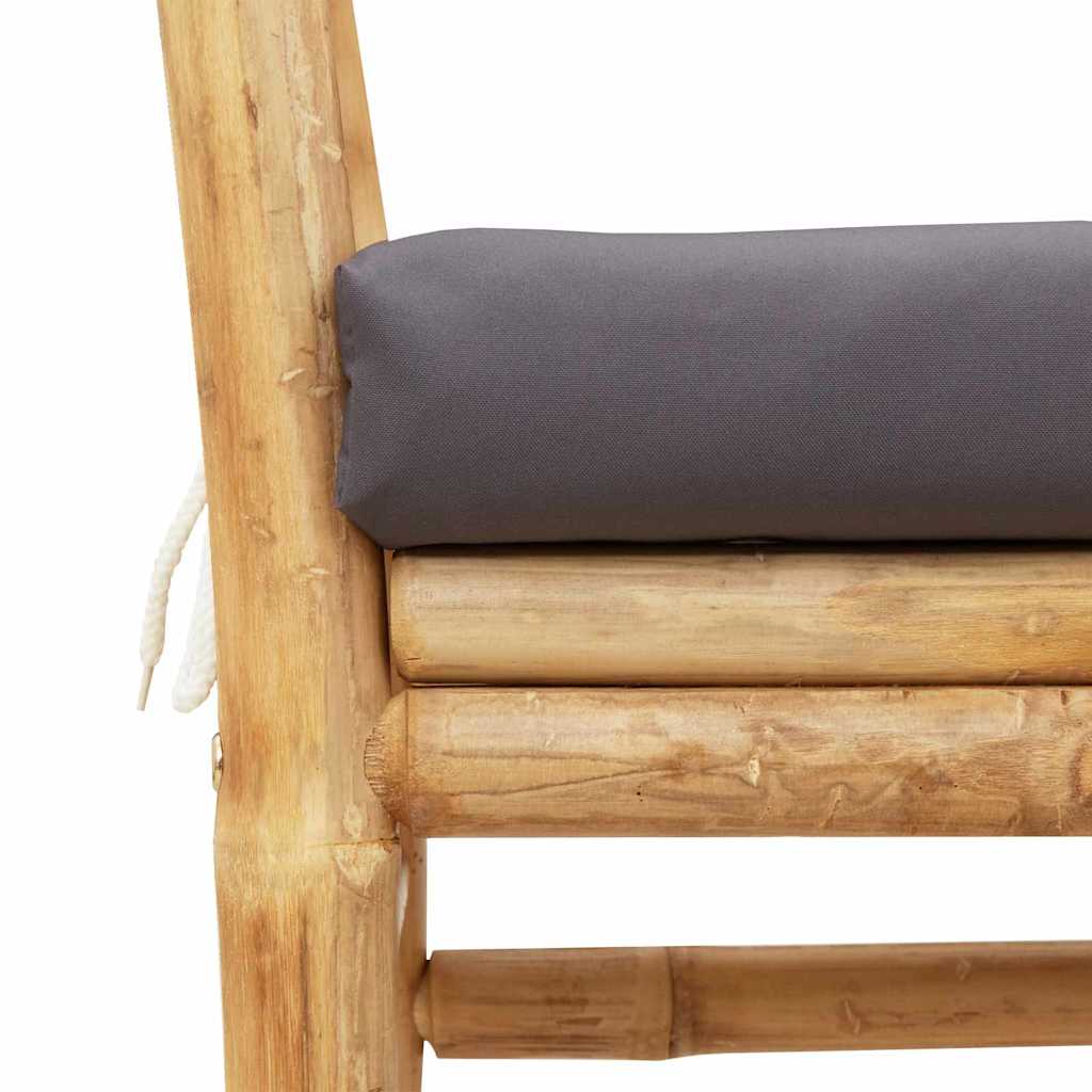 Garden Bench with Cushion Brown 110 x 38 x 65cm Bamboo