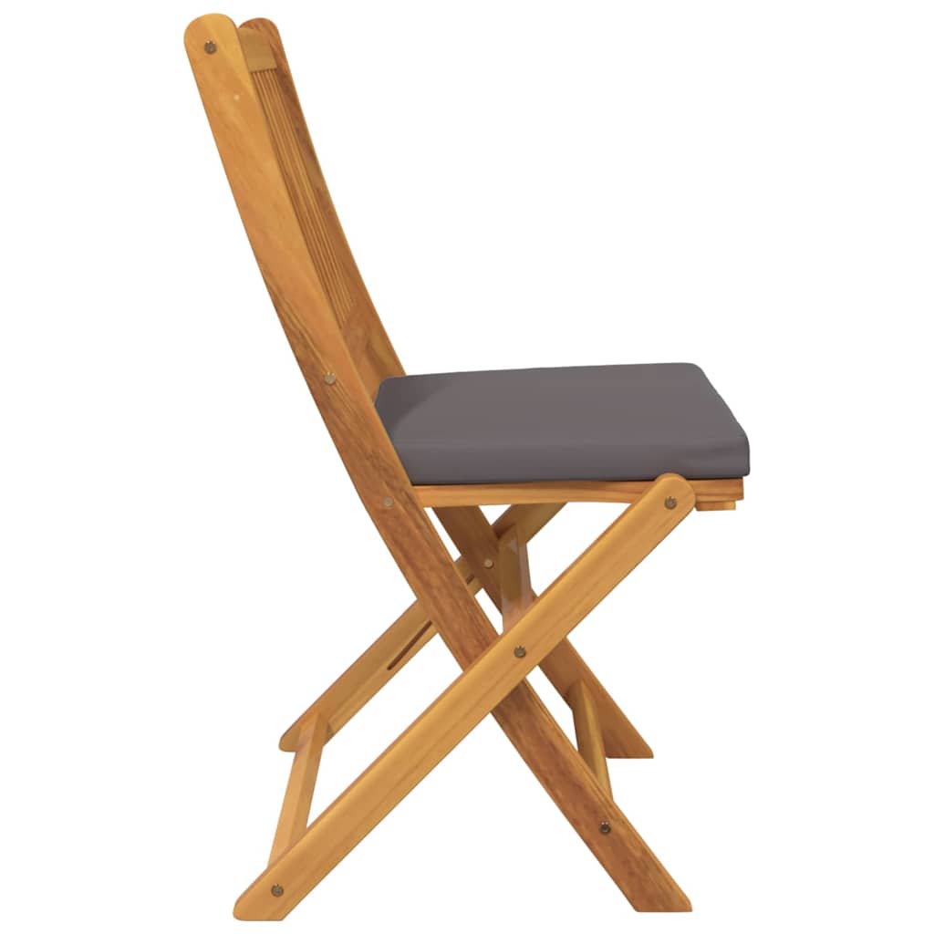 Folding Chair 4 pcs Grey 49 x 57.5 x 92cm Solid Acacia wood