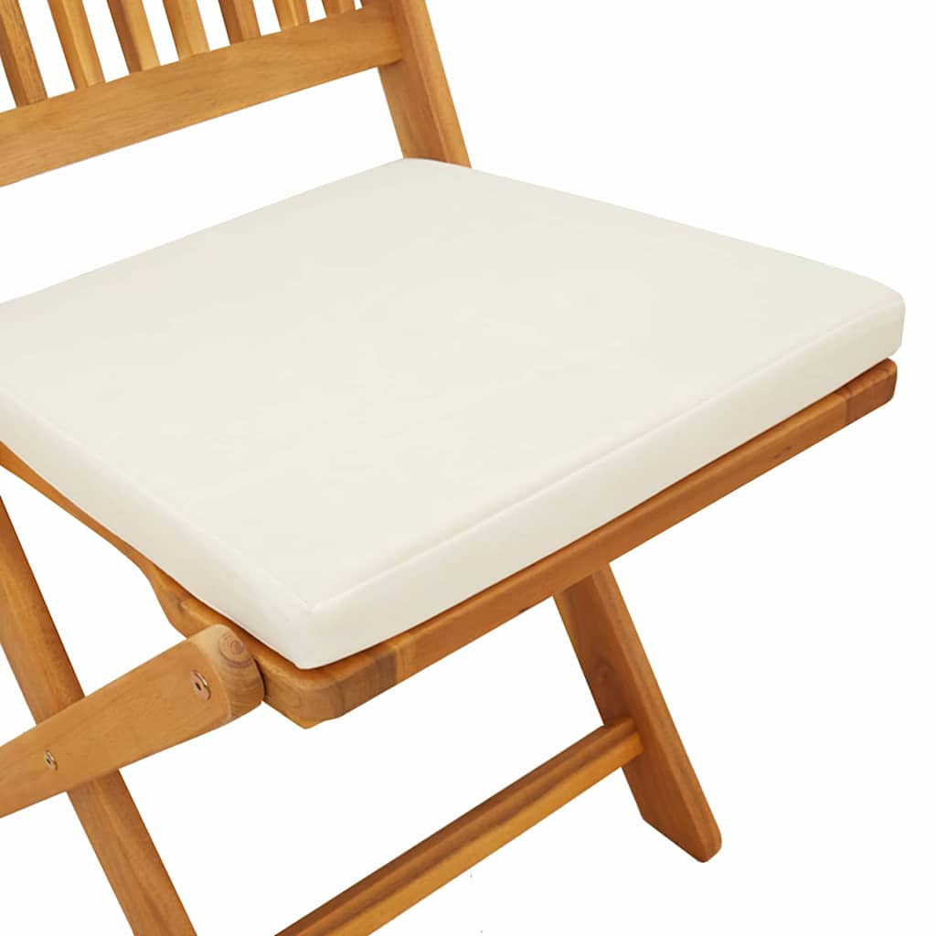 Folding Chair 6 pcs White 49 x 57.5 x 92cm Solid Acacia wood