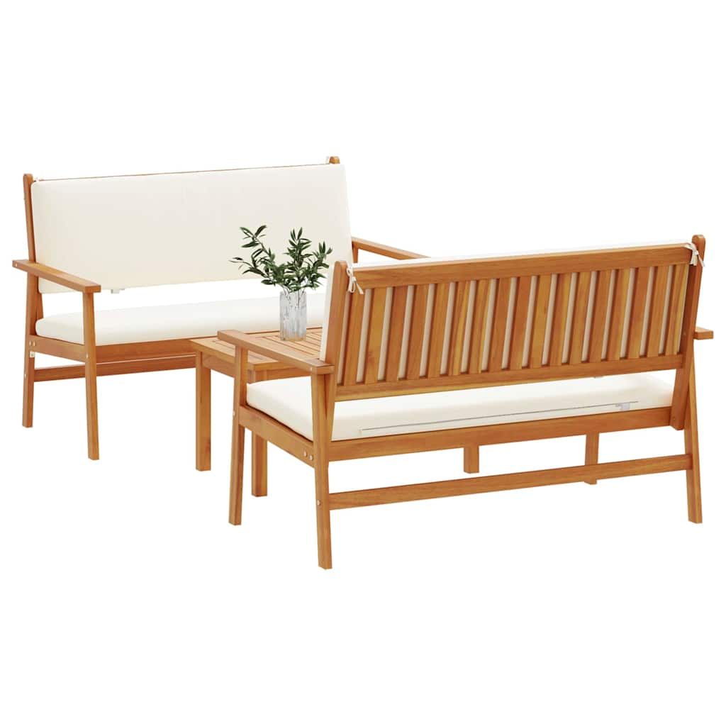 Garden Sofa Set 3 pcs Brown 75 x 45 x 38cm Solid Acacia wood