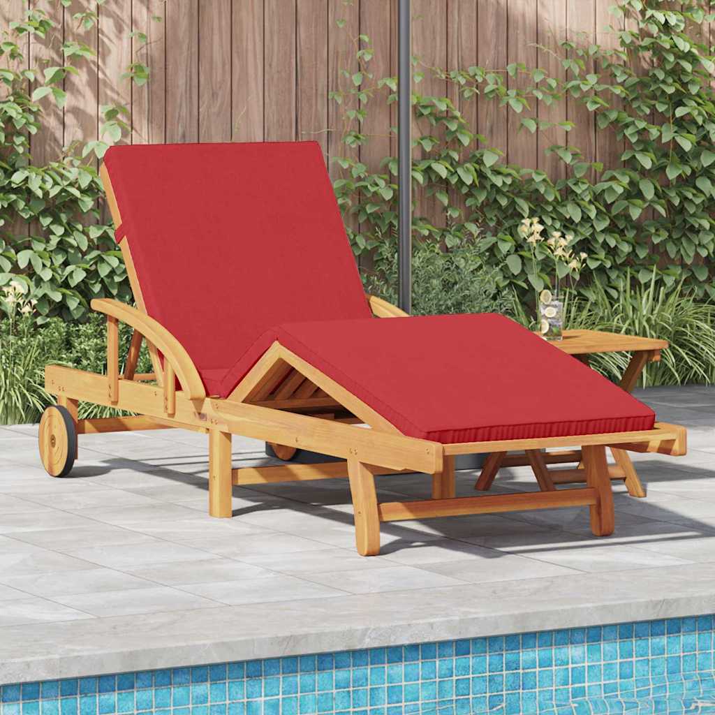 Sun Lounger 1-person 2 pcs Red 40 x 40 x 40cm Solid Acacia wood